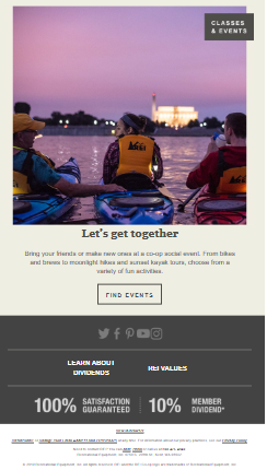 REI’s Spring email newsletter.